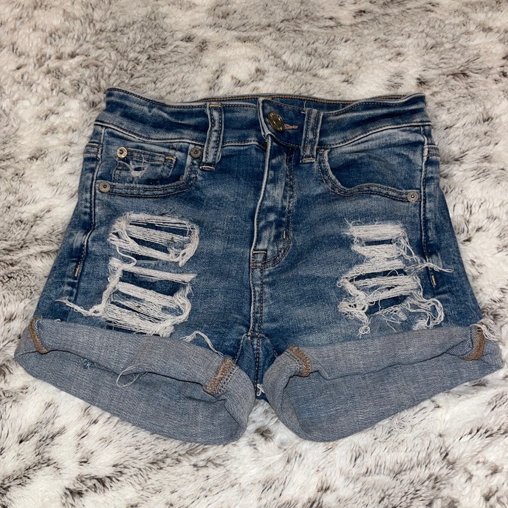 american eagle women’s next level stretch high rise shortie shorts